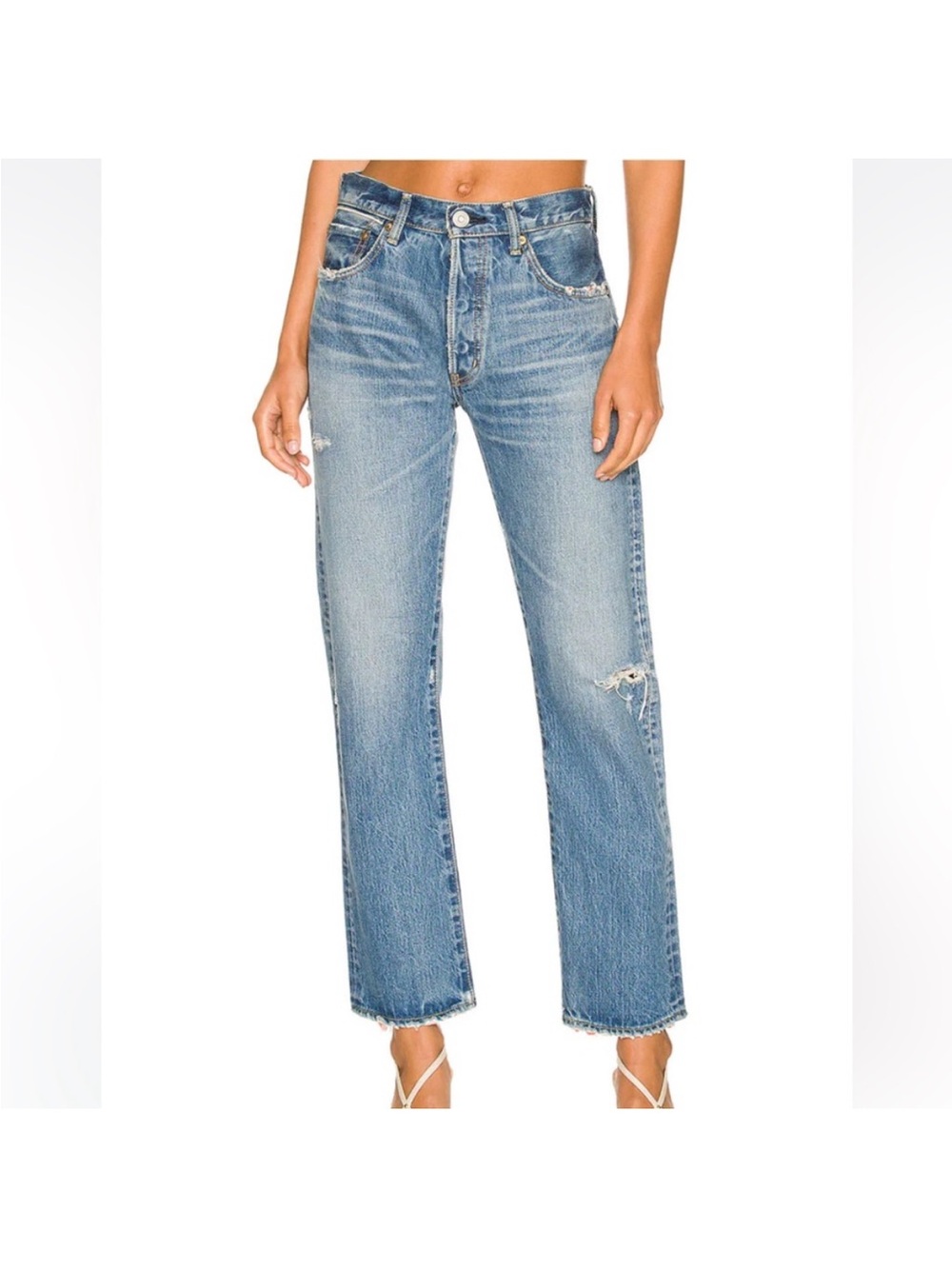 Moussy Vintage Loews Women's Light Blue Straight Leg Jeans - size 28